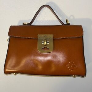 🥥Patricia Nash Tan Leather Mini Bag with Gold Clasp